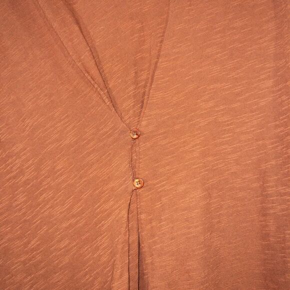 NWT Left of Center x Anthropologie Brown Button Back‎ Tunic Top Size XS - Picture 9 of 10